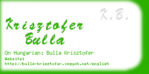 krisztofer bulla business card
